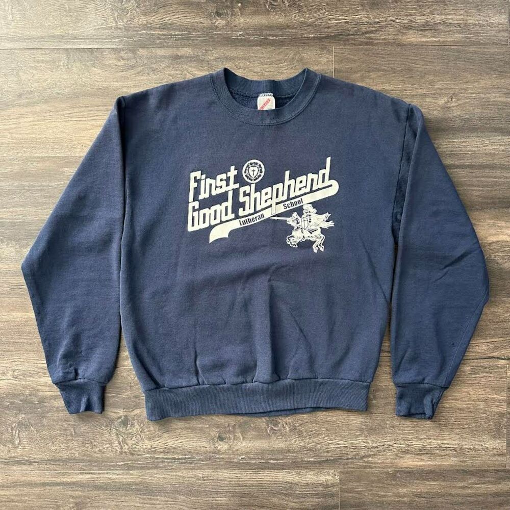 90's Vintage Jerzees First Good Shepherd Lutheran School Las Vegas Sweatshirt Md - Picture 1 of 7